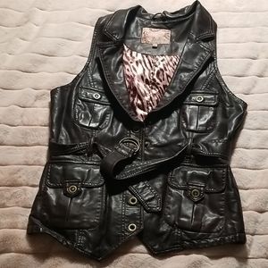 Daytrip Faux Leather Belted Vest